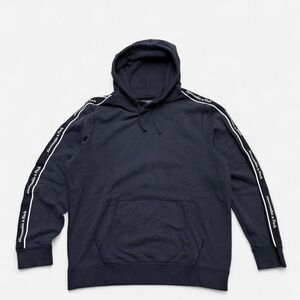 Abercrombie & Fitch black hoodie with white stripes on sleeves, size XL